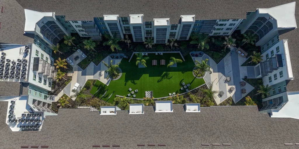 Commercial turf lawn installed by Jax Outdoor Solutions