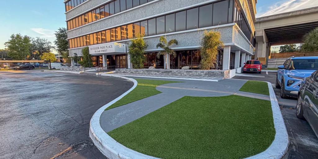 Commercial turf lawn installed by Jax Outdoor Solutions