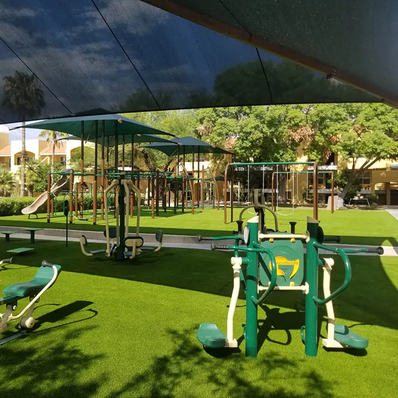 Artificial grass playground installed by Jax Outdoor