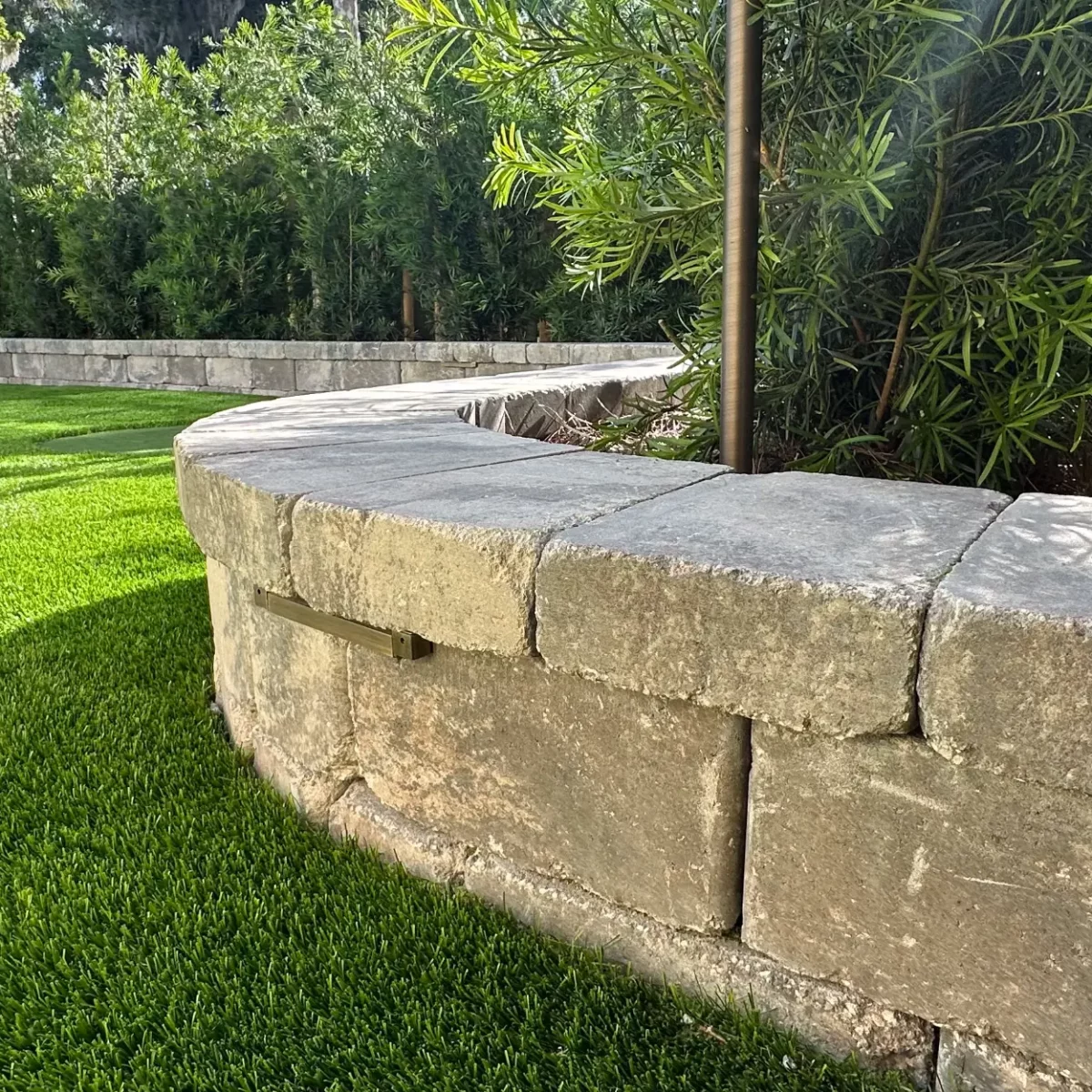 Retaining outdoor wall installed by Jax Outdoor Solutions