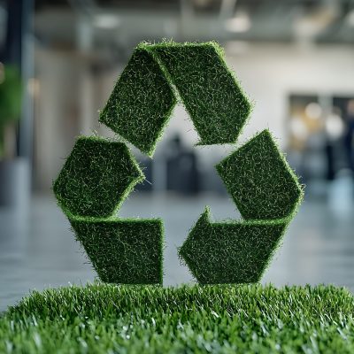 Green Sustainability: Eco-Friendly Office Recycle Symbol Eco-Friendly Turf