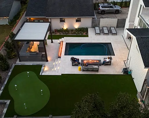 outdoor kitchen & fireplace construction