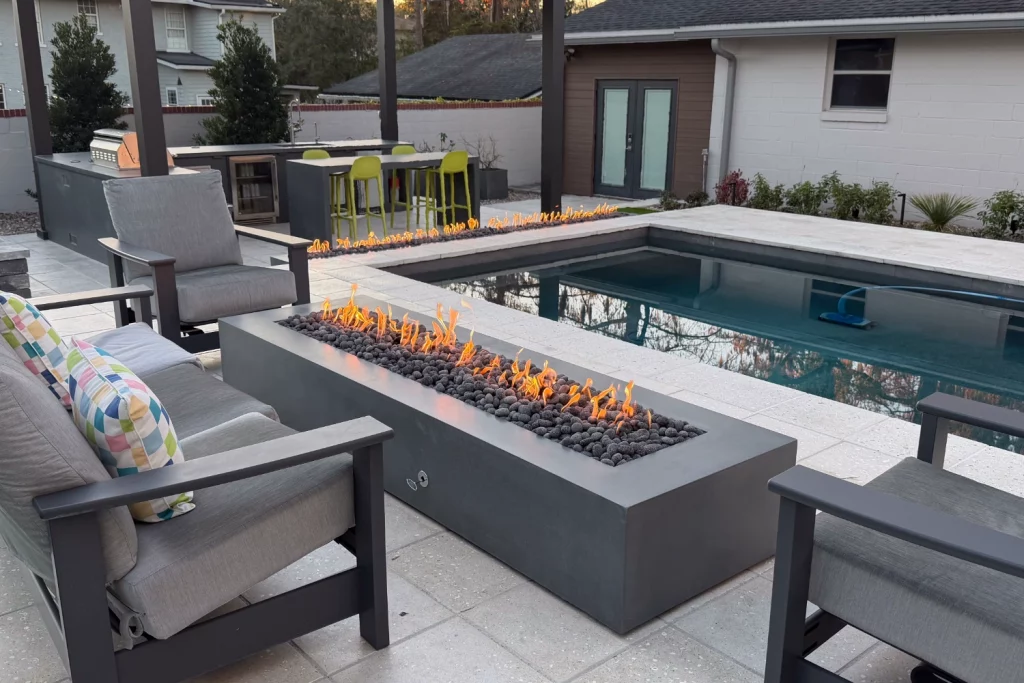 backyard fireplace installation